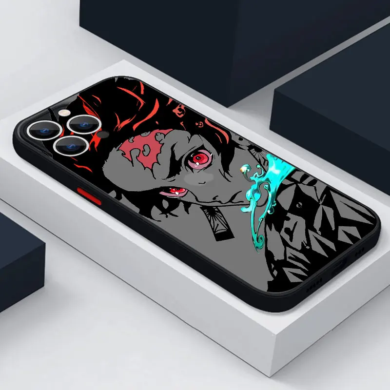 Demon Slayer Kimetsu no Yaiba For iPhone 15 14 13 12 11 Pro Max XS Max X XR 7 8 Plus 6S 5S Frosted Translucent Luxury Phone Case