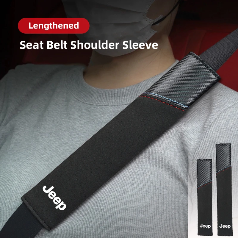 

Car Seat Belt Protective Shoulder Cover Auto Accessories For Jeep Renegade Compass Grand Cherokee Wrangler Patriot Rubicon
