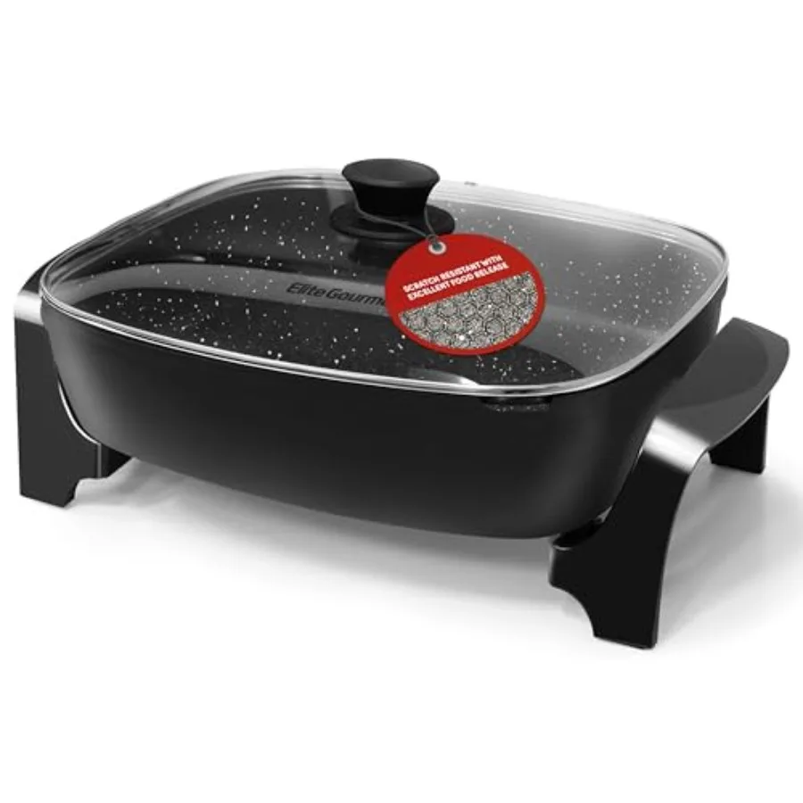 

EG6203 Extra Deep 16x13x3.2 10.5Qt. Электрическая сковорода с антипригарным покрытием, устойчивая к царапинам, с удобным носиком для слива, пригодная для мытья в посудомоечной машине, с вентилируемой крышкой