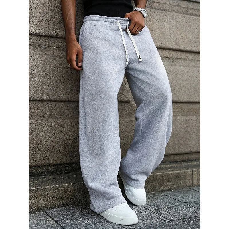 

Мужские повседневные спортивные брюки, новые стили весны и осени, свободные спортивные брюки с прямыми штанинами, широкие повседневные брюки