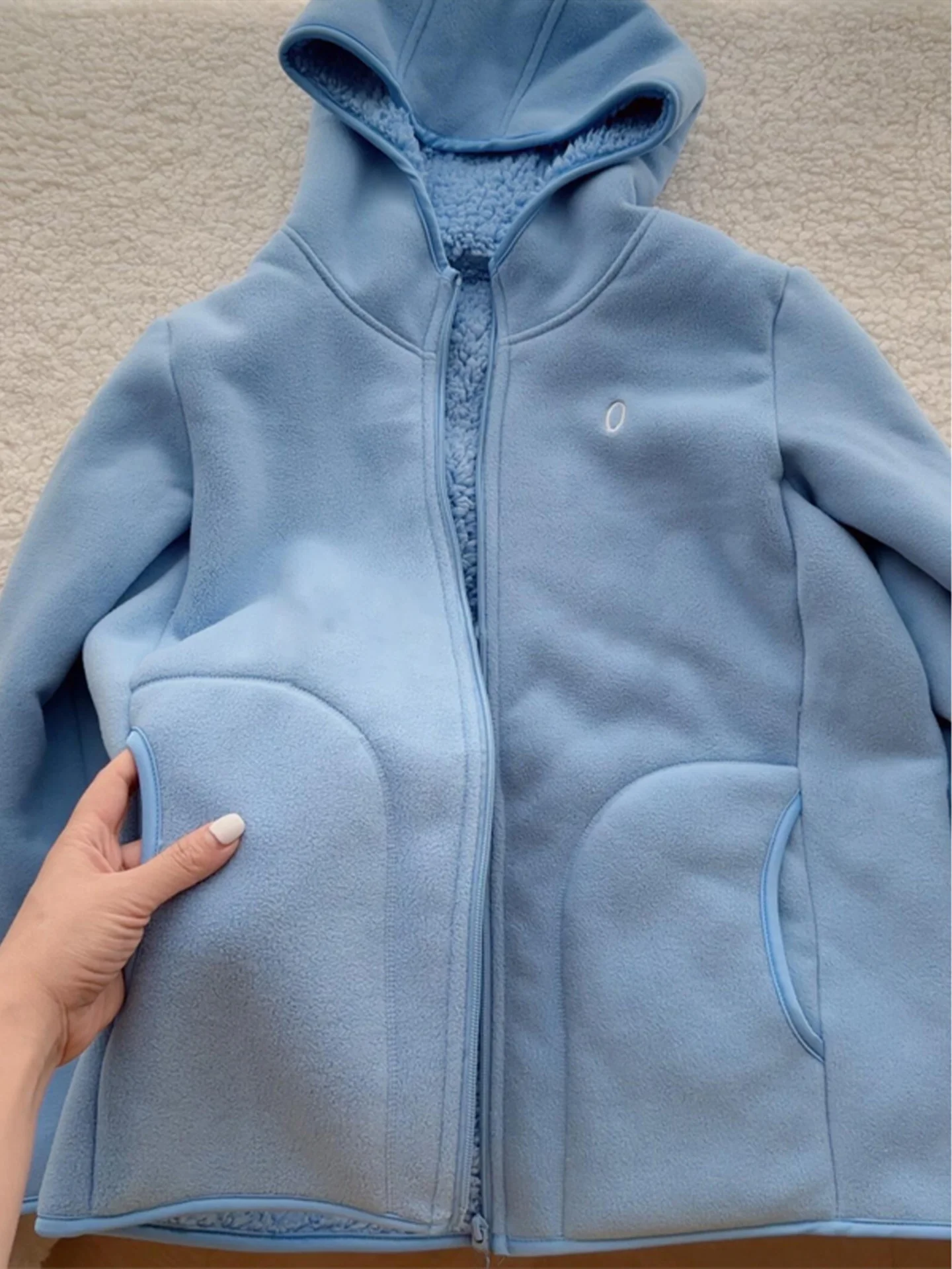 

Thiened Warmth Lamb Fce Cotton Jaet Толстовка с капюшоном ex Spor Sle Blue ay Осенне-зимнее пальто для мужчин и женщин