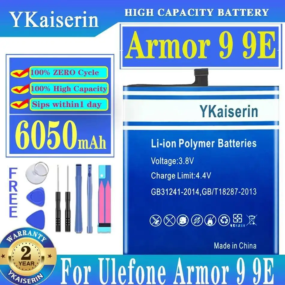 

6050 мАч, безопасный для Ulefone Armor 9E, стабильный аккумулятор мобильного телефона