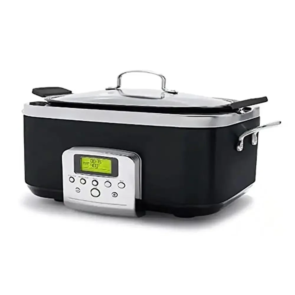 8-in-1 Programmable Slow Cooker 6QT Ceramic Nonstick Pot Stainless Steel Lid Safe & Healthy Recipe Book Included