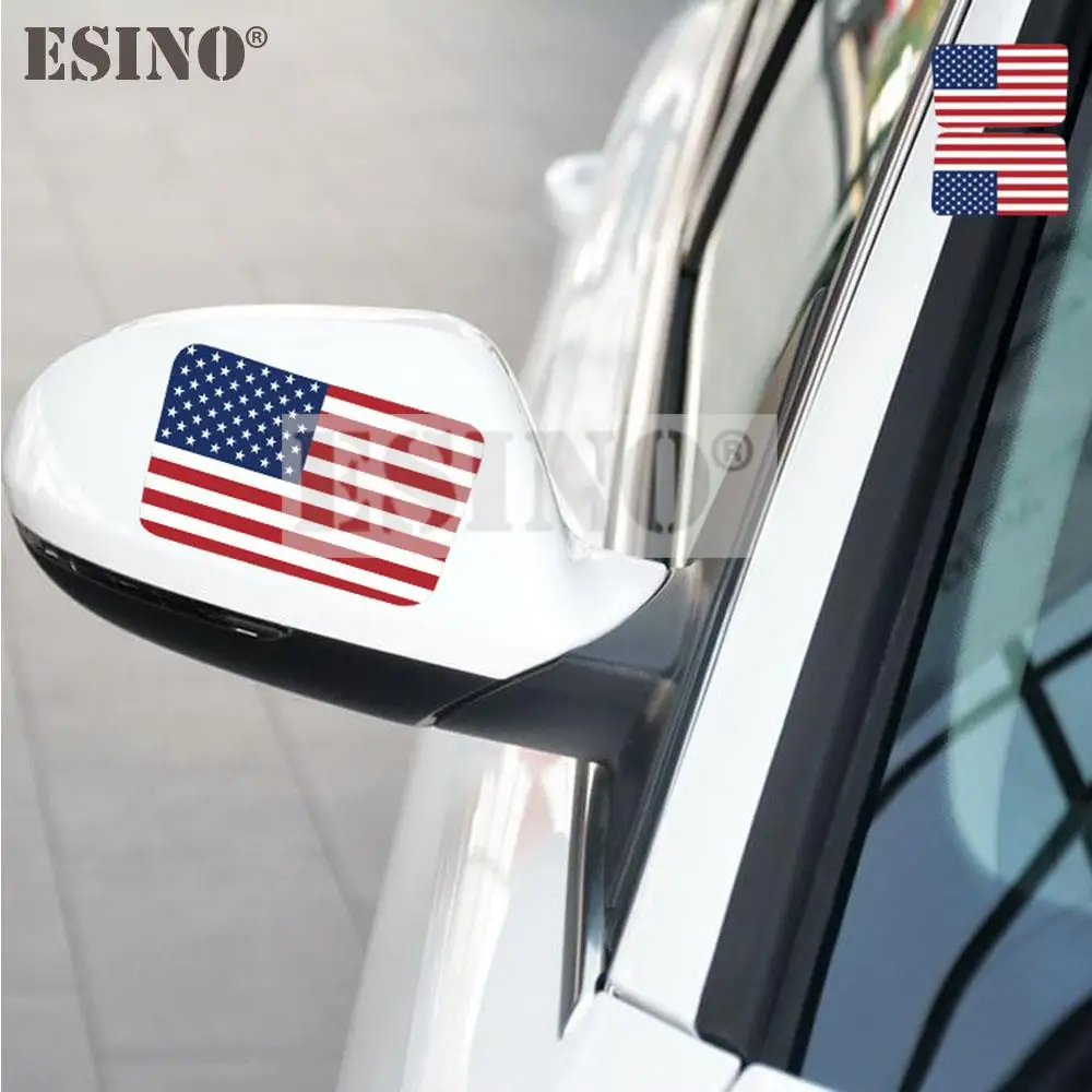 2 x Car Styling Auto Decal Cartoon PVC Sticker USA America National Flag Map Decorative Pattern Vinyl Car Bumper Body Vinyl