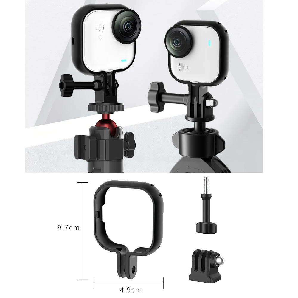 

Protective Frame Case for Insta360 Go Ultra, Camera Cage Bezel with Mount Adapter & Screw Sturdy Plastic Housing Shell Cover