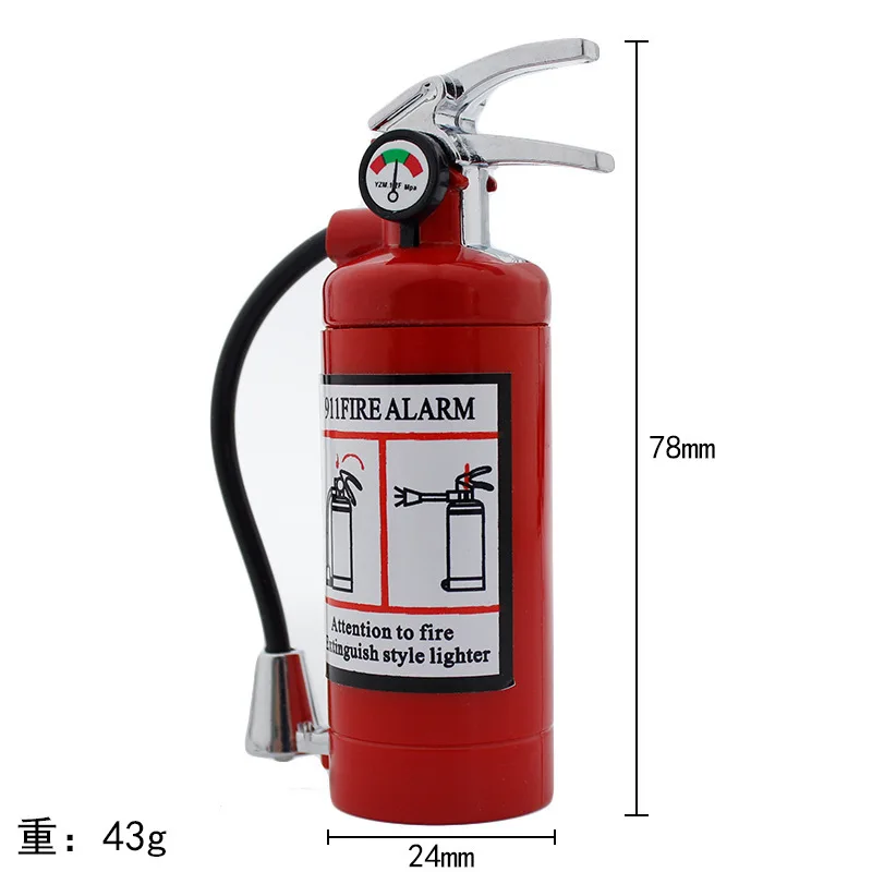 Metal Mini Fire Extinguisher Inflatable Lighter Portable Flash Butane Lighter Cigarette Accessories Men\'s Gift