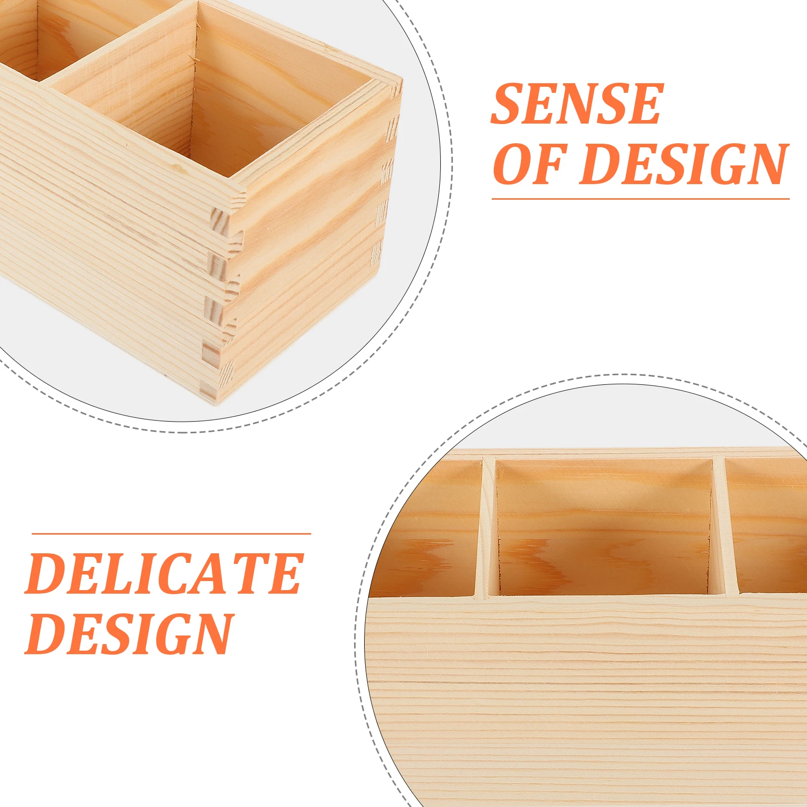

Pine Wood Pen Holder Storage Box Desktop Organizer Multi Compartment Wood Desk Organizer Cosmetics Makeup Brush Holder Large
