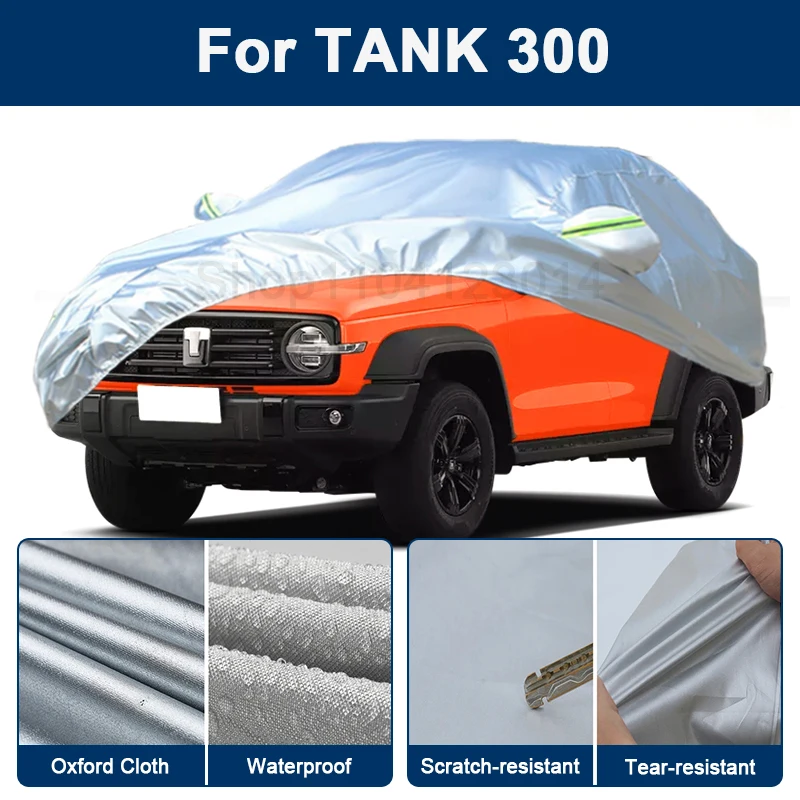 

Outdoor Full Car Cover For TANK 300 with Reflective Strips Waterproof Snowproof Dustproof UV Protection Exterior Accessories