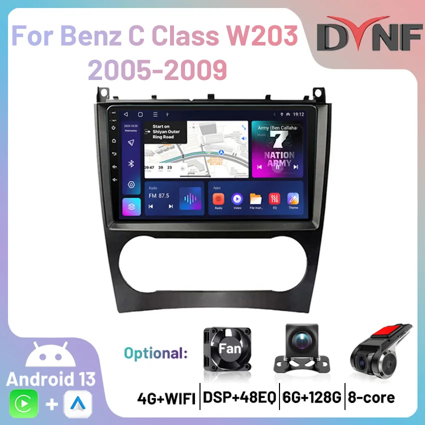 

Car Radio Android Multimedia Player GPS Navigation Carplay Autoradio For Benz C Class W203 W209 C180 C200 CL203 C209 2005-2011