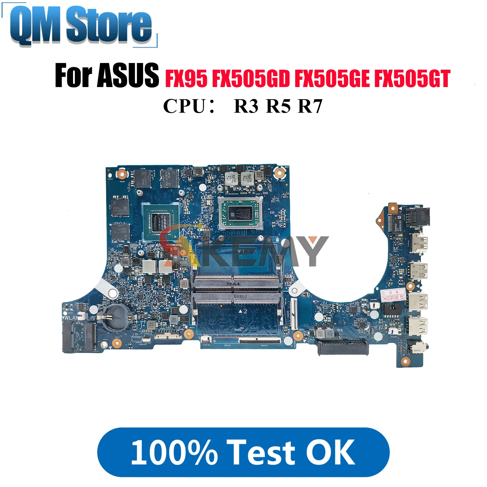 

Материнская плата FX505DT для ноутбука ASUS TUF Gaming FX505GT FX505GD FX505D FX95D FX505GE с процессором R3 R5 R7, тест ОК, быстрая доставка