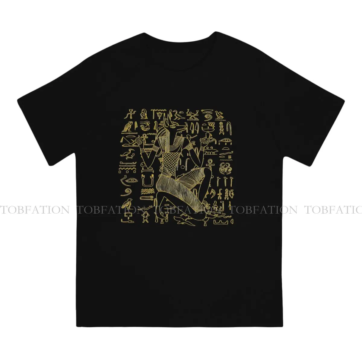 Anubis Hieroglyphics Classic Fashion TShirts Ancient Egypt Egyptian Male Graphic Fabric Tops T Shirt O Neck 