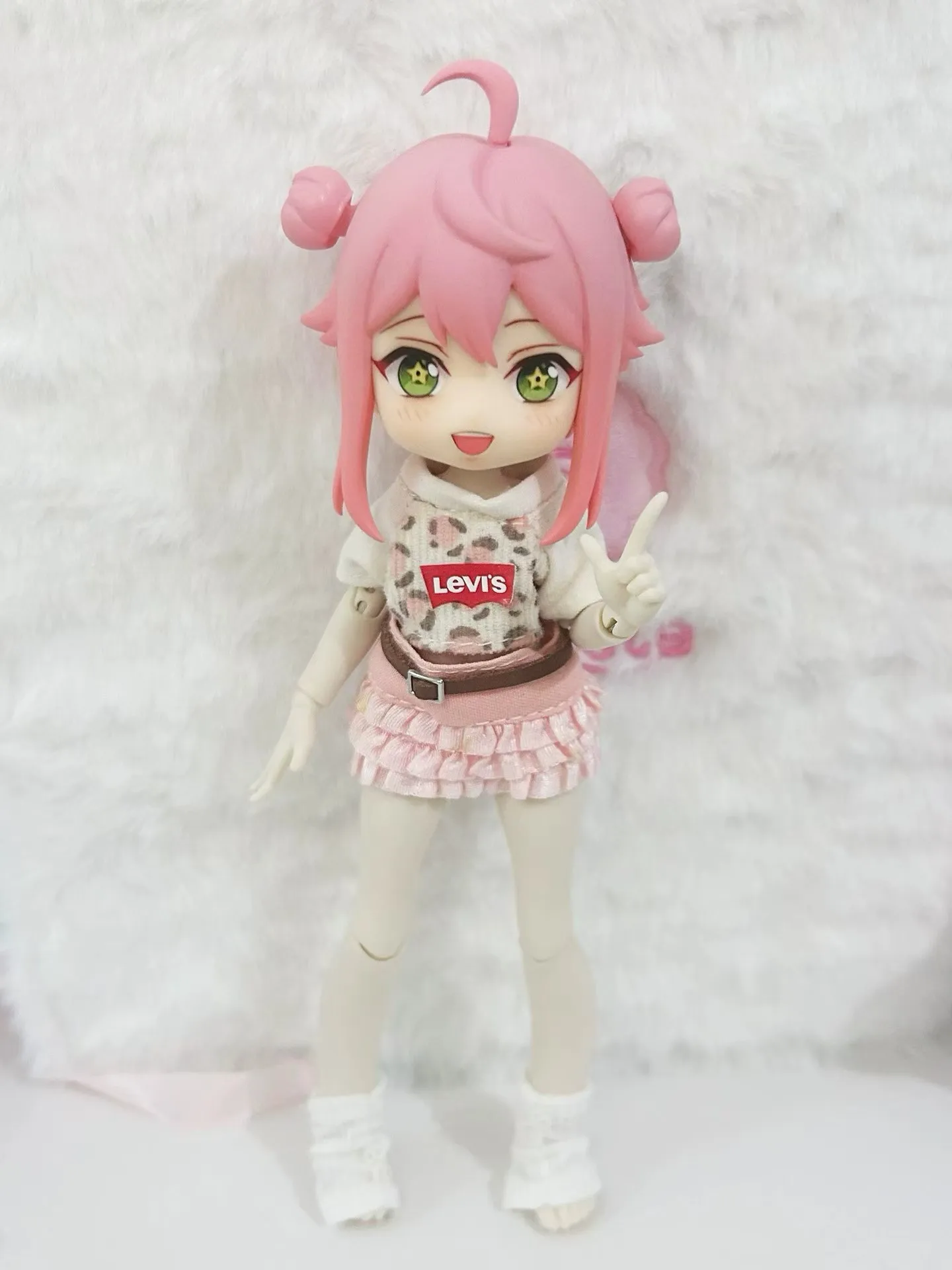 

Himemiya Tori OB11 Pink Hair Stars Ob22 Meatball head Faceplate GSC removable Wig Doll Handmade Cosplay DIY Accessories