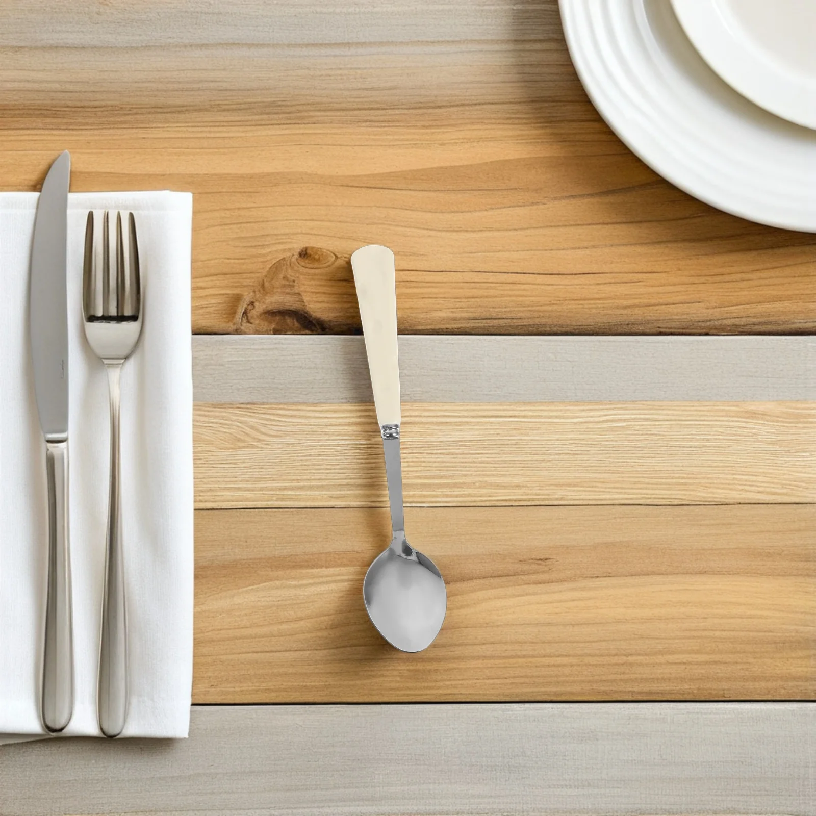 

6Pcs Stainless Steel Dessert Spoons Cheese Handle Small Teaspoons for Ice Cream Coffee Espresso Stirring Serving Spoon