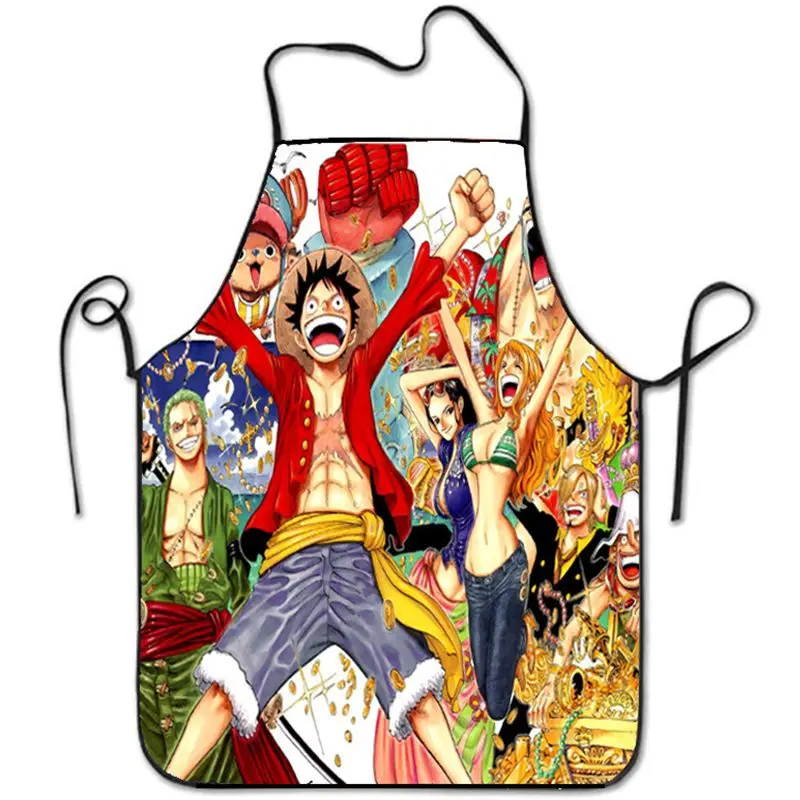 One Piece Luffy Nami Robin Sanji Creative Anime Apron Home Kitchen Zoro Chopper Waterproof Japanese Cute Apron Gift Wholesale