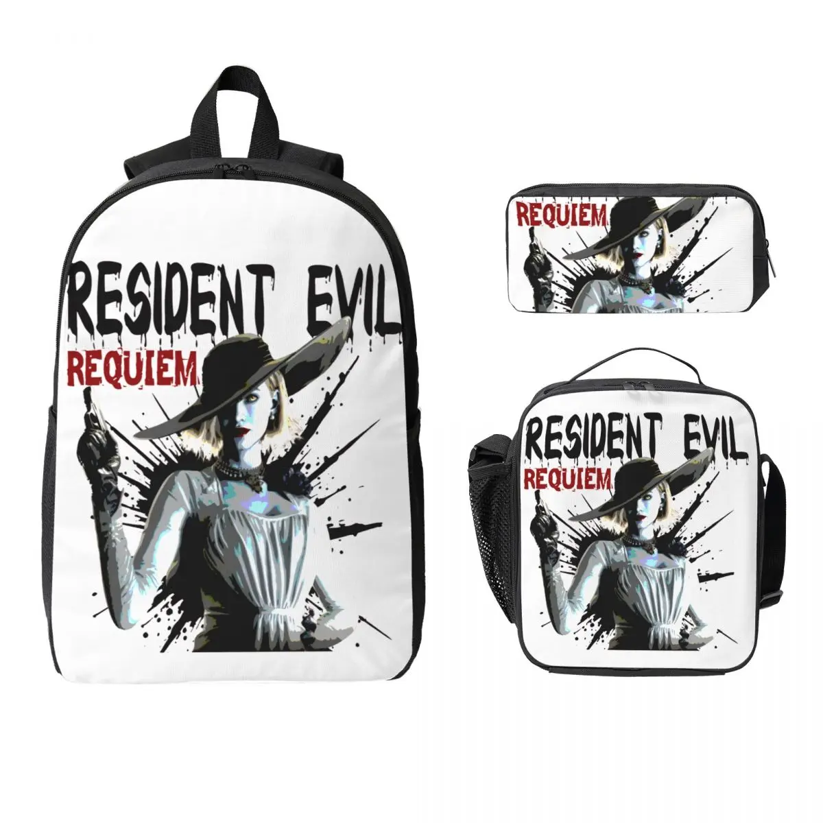 

Рюкзак для детей Resident Evil 9 Biohazard Requiem, ланч-бокс, пеналы для мальчиков, дошкольные рюкзаки, школьная сумка, набор для книг