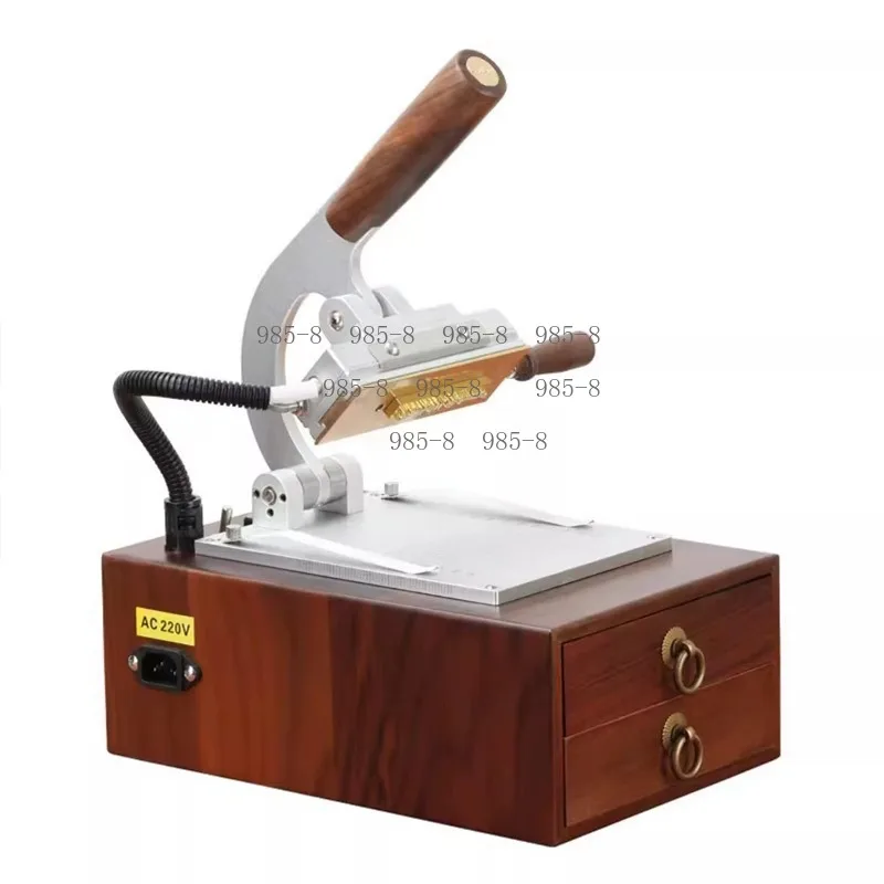 Manual Hot Foil Bronzing Heat Press, Vintage Leather Embossing Machine Equipped with Brass Letter Molds for PU Leather Craft