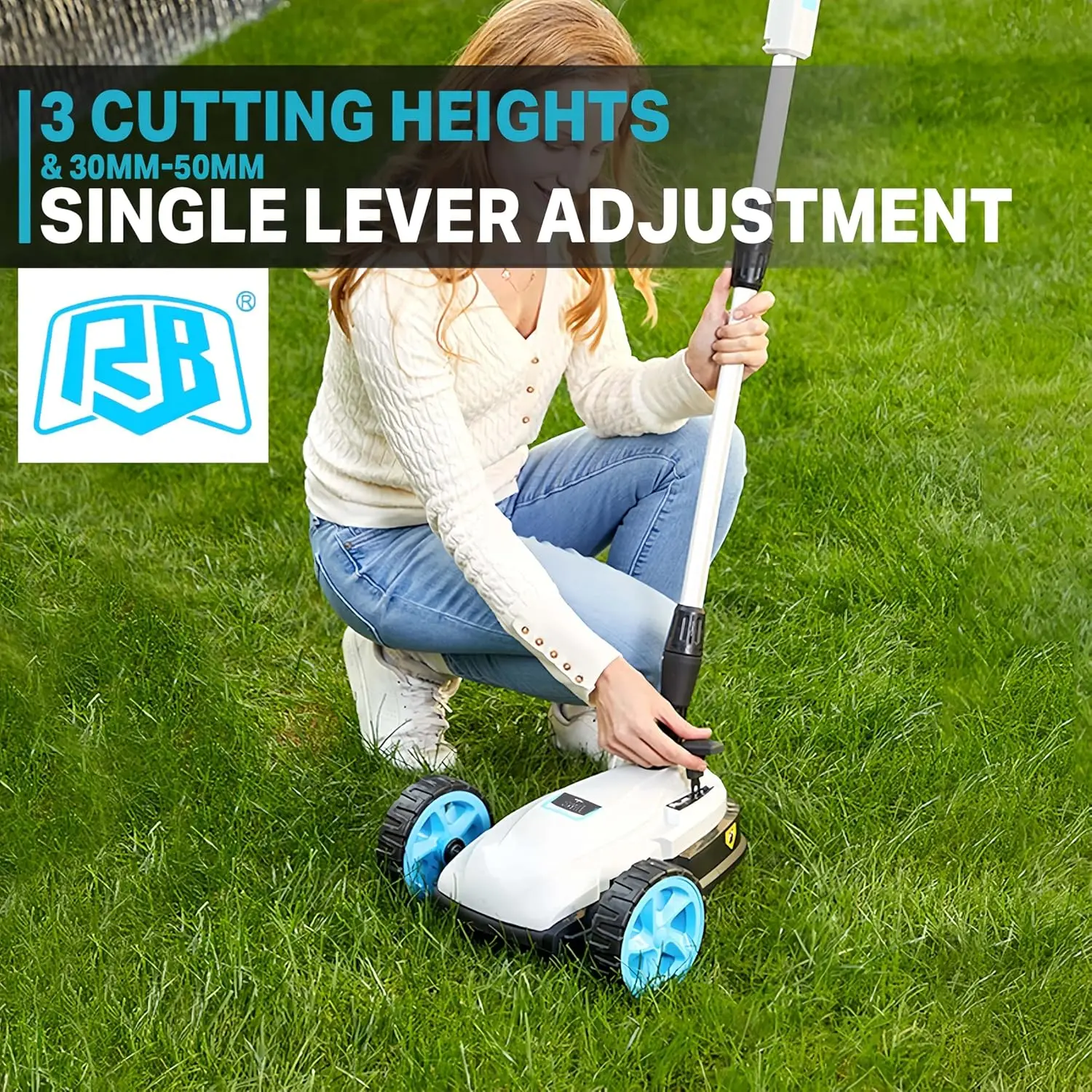 

9" Small Lawn Mower for Small Spaces, 40V 2Ah Battery & Charger, Ultra-Light Mini Cordless Lawn Mower with Brushless Motor