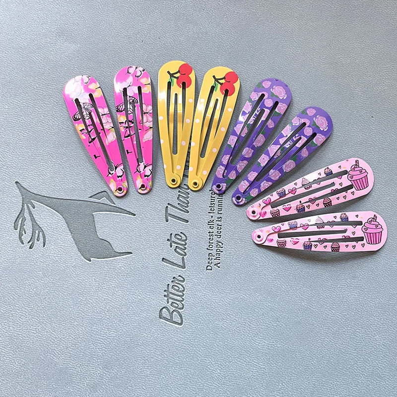 40Pcs Set Neue Farbe Druck BB Clip kinder Gebrochene Haarnadel Metall Seite Kleines Mädchen Haar Zubehör Haarnadel – Detail 2