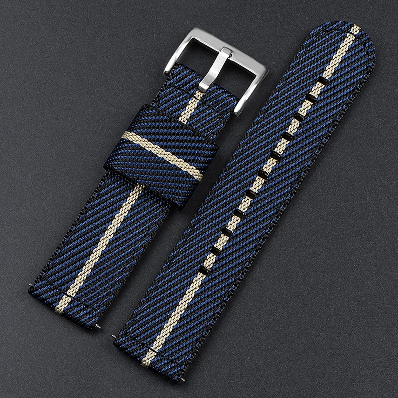 Nylonband, Edelstahl-Schnalle, Schnellverschluss, universell, Ersatzarmband für Männer und Frauen, Militär-Sportband, 18 mm, 20 mm, 22 mm
