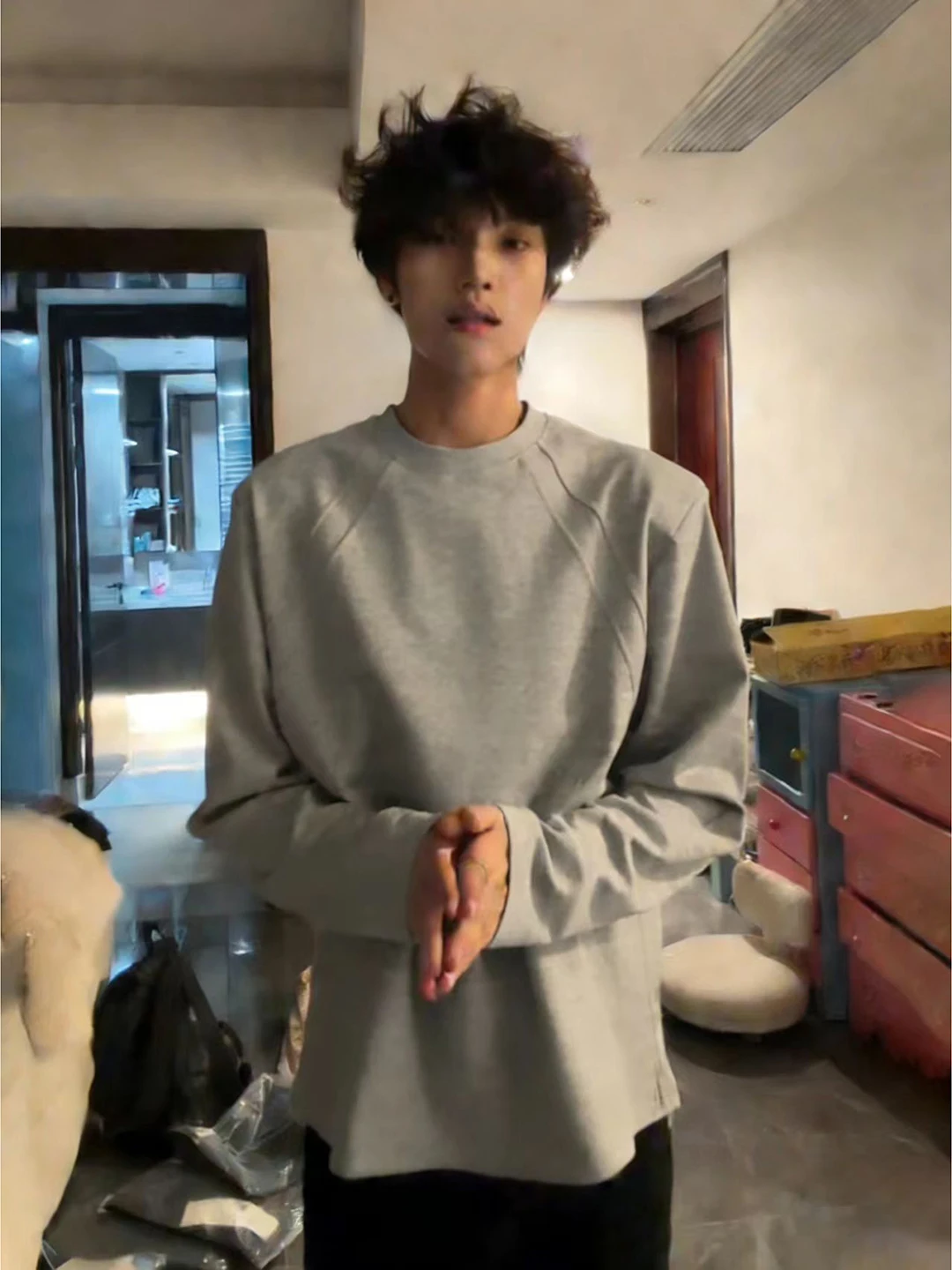 Thickened Fleece Long Sleeve Hoodless Sweatshirt for Boys Spring Autumn Comfortable Breathable Casual Style Shoulder Width De...