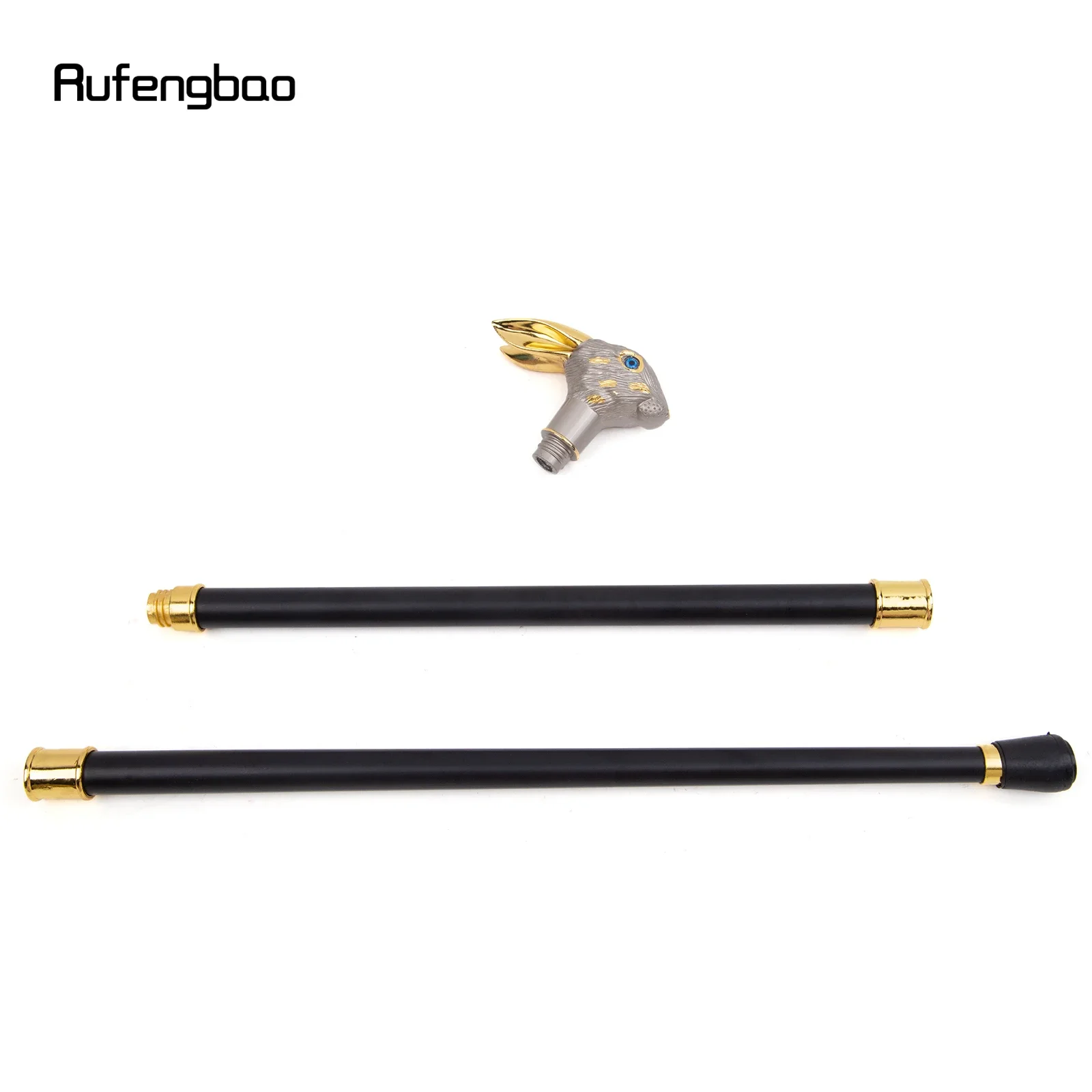 Silver Golden Rabbit Long Ear Gentleman  Decorative Cane For Halloween For Cosplay And Parties, For Cosplay & Party