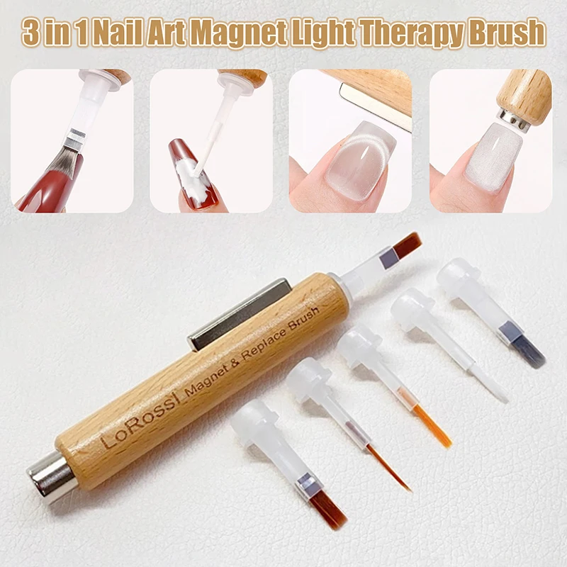 3 In 1 Multifunctional Strong Cat Eye Magnet UV/LED Gel Replacement Brush Nail Magnetic Stick For Nail Art Design Manicure