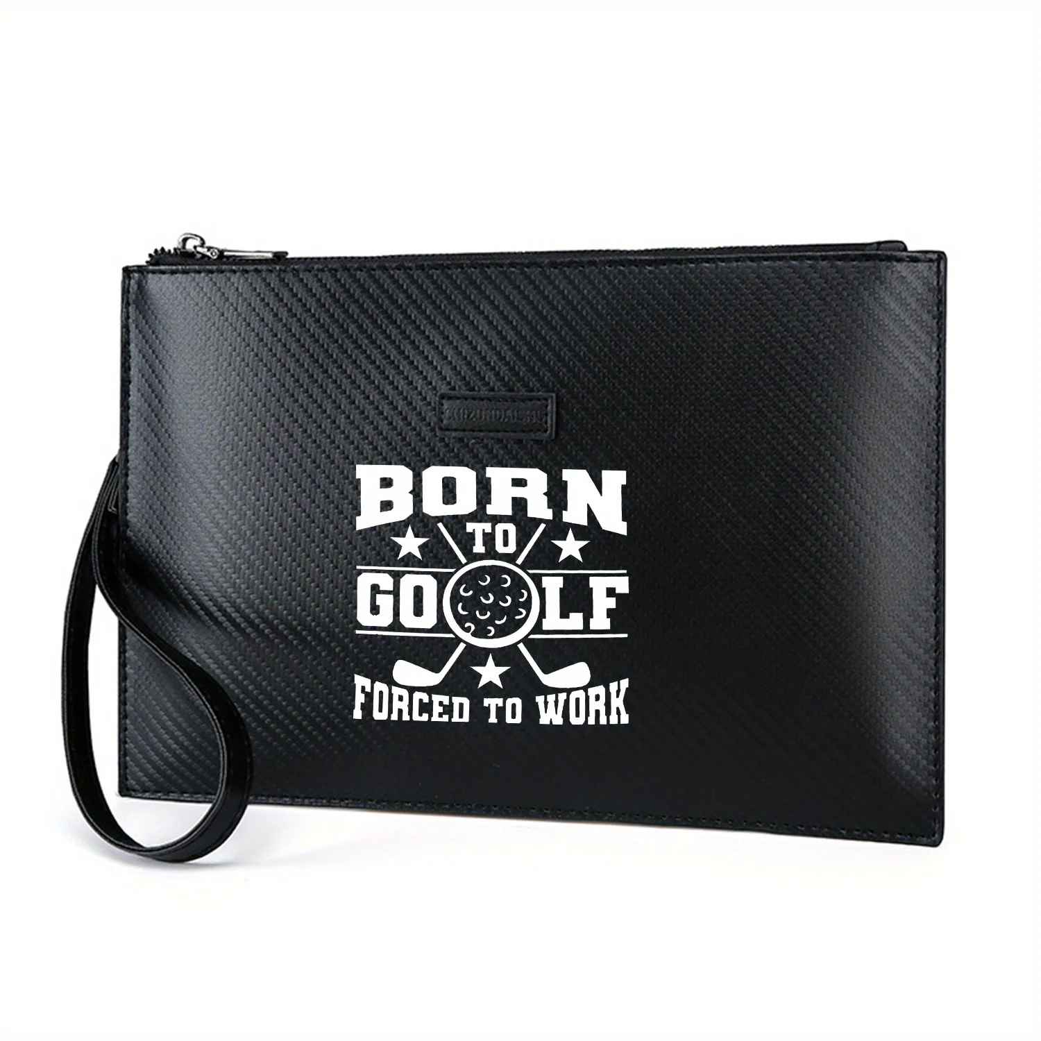 Born to golf,forced work tee shirt Elegant Printed PU Men's Handbag Fashionable and Practical for Everyday Carry