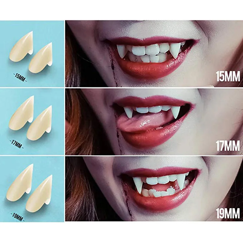 

Halloween Vampire Teeth Fangs Dentures Prop Halloween party Costume DIY Cosplay Props Decoration False Teeth With Dental Gum