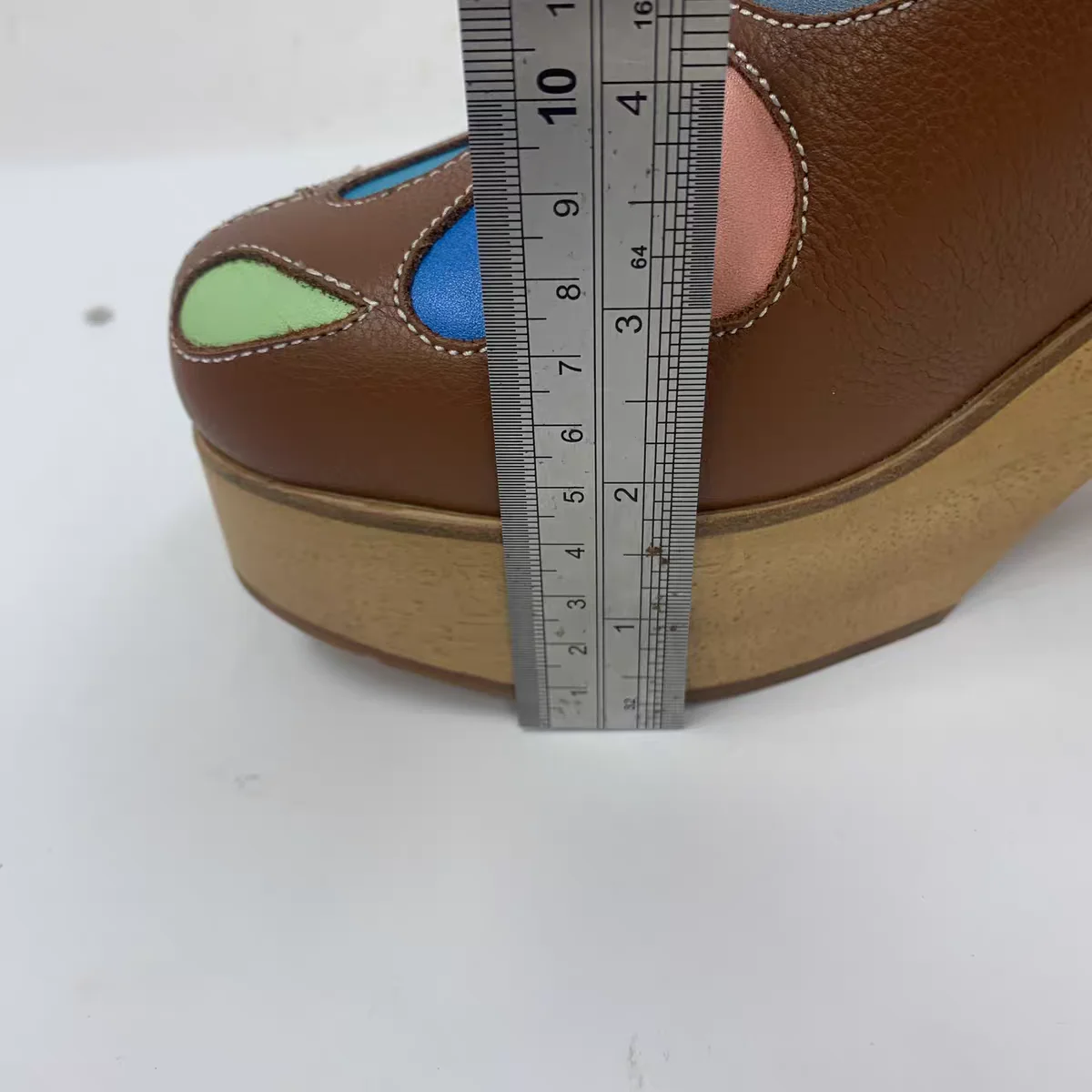 Brown Flower Pattern Buckle Wood Pattern Pumps Chunky Heel Fashion Cool Sexy Summer Casual Big Size Woman Shoes Zapatillas Mujer