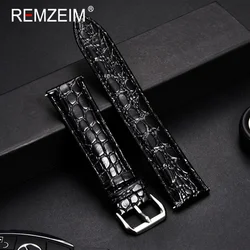 Crocodile Skin Design Calfskin Soft Watch Strap Leather Watchband Business 18mm 20mm 22mm 24mm Bracelet for Men Wrist Band