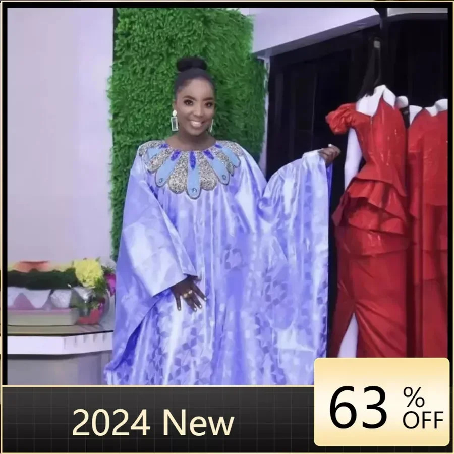 Afrikaanse Jurken voor Vrouwen Moslim Mode Abaya Boubou Sequin Dashiki Plus size Ankara Outfits Avondjurk Kaftan Abaya Gewaad