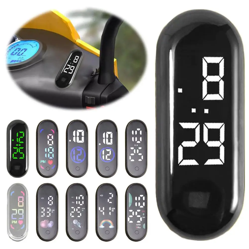 Mini elektrische autoklok LED-beweging Touch Waterdicht Eenvoudige auto Ins Tijd Dashboard en horloge Draagbare klokken Stijlvol N9C4