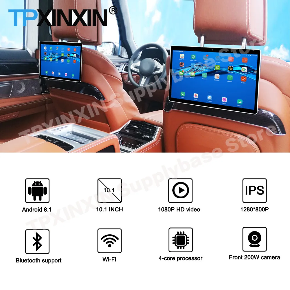 Headrest Display Monitor Android Car Stereo Video Player 10.1 inch Touch Screen Bluetooth Autoradio Pantalla Coche 12V Car TV