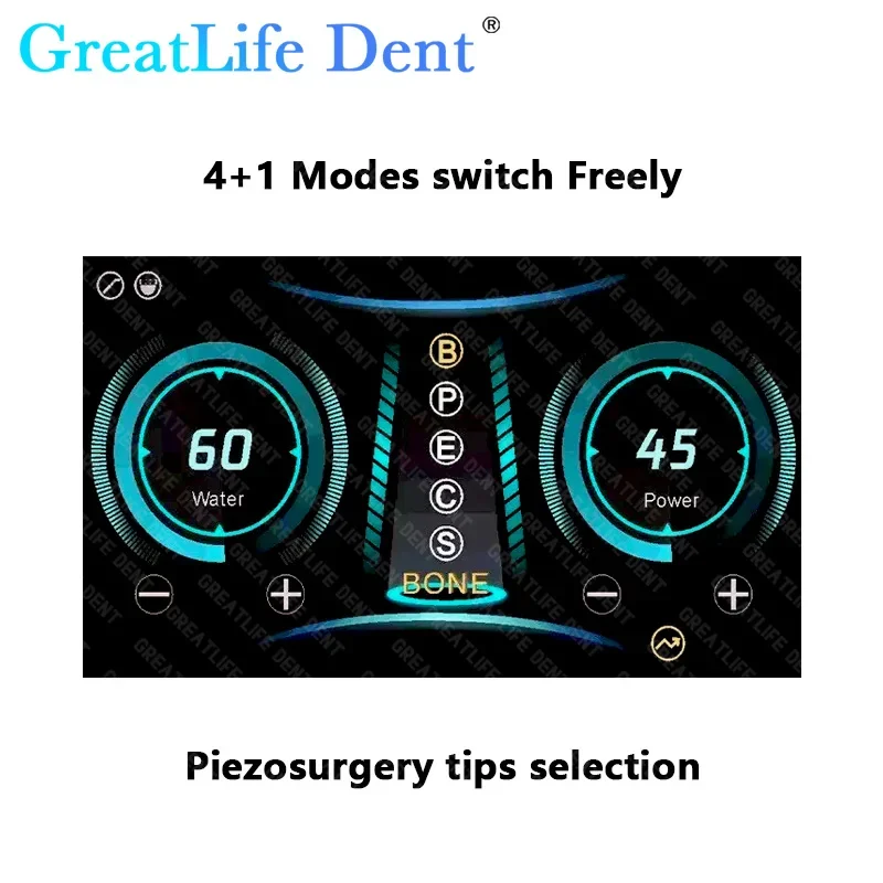 GreatLife Dent Dental Touch Screen Ultrasonic Surgery Unit Piezo Bone Cutter Motor Ultrasurgery Piezosurgery Device With 6 Tips