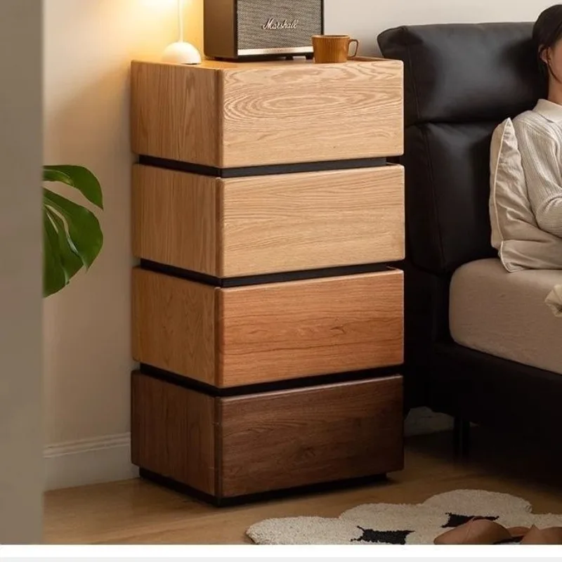 

Multi-layer chest bedroom cherry wood bedside table solid wood combination cabinet all solid wood