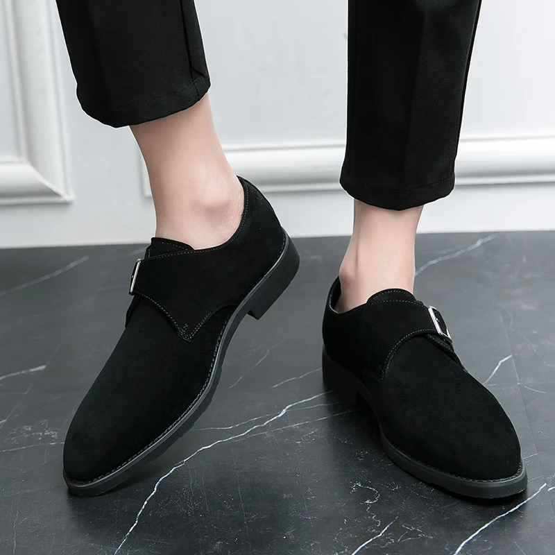 New Leather Men Casual Shoes Breathable Business Office Shoes for Men Driving Luxury Brand Slip-On Suede Gentleman Leather Shoes