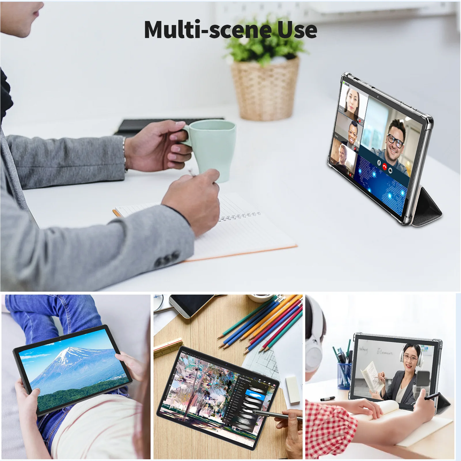 Relndoo Android 14 Tablet 10.1 Inch, 12GB(6+6 Expanded) RAM+128GB ROM, Dual Cameras, BT5.0, WIFI, IPS Display Screen, Type-C