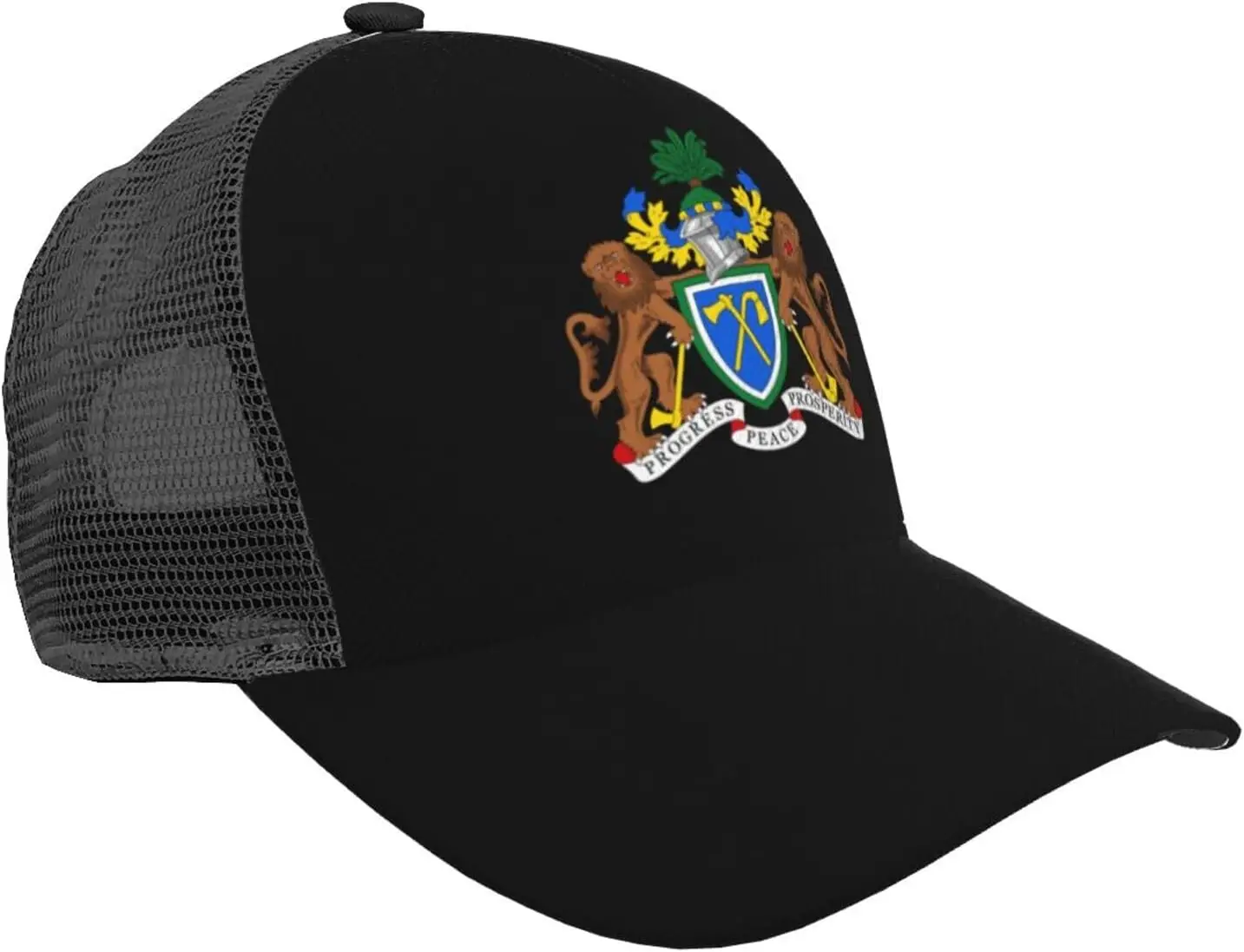 Coat of Arms of The Gambia Baseball Caps Unisex Adjustable Outdoor Breathable Mesh Baseball Hat