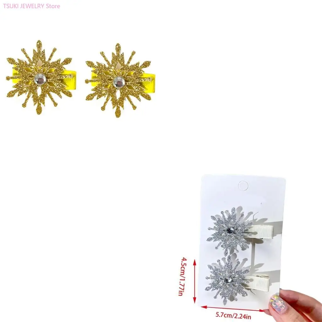 

62KE Snowflake Hair Clip for Little Girls Party Hair Accessories Christmas Hairpin Hairpieces Suitable for Everyday Use