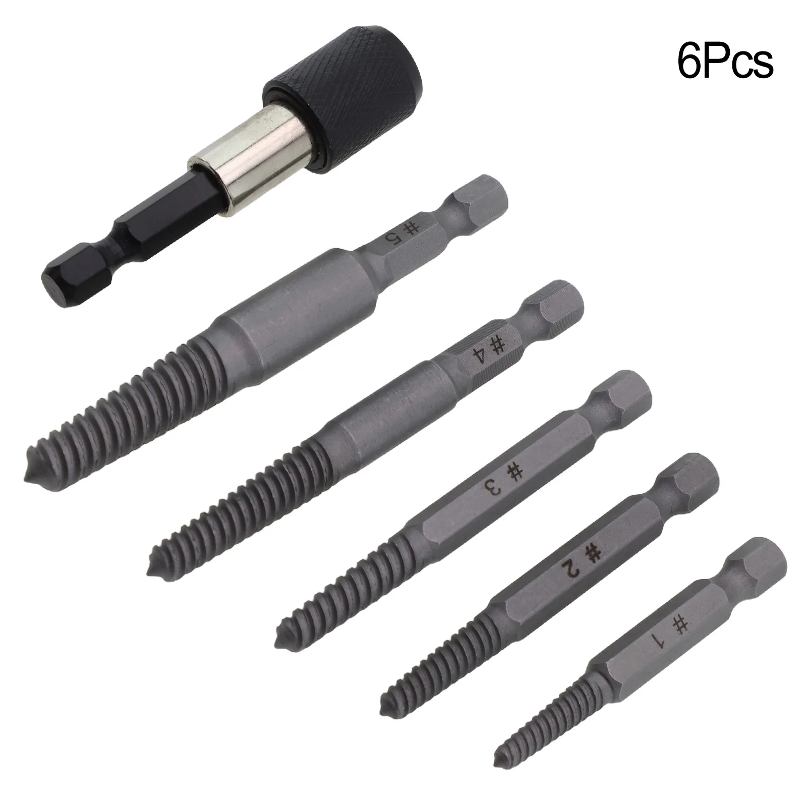 1Set Stud Screw Extractor Remover Set Broken Damaged Pipes Bolt Carbon Steel Easy Out Tool For Electric Drills Auto Repair Tools