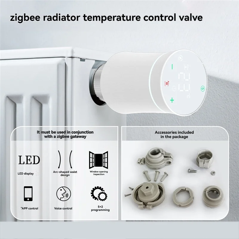 

BTLIFE-Tuya Smart Zigbee Термостатический радиаторный клапан TRV Программируемый программируемый TRV, Дистанционный контроль температуры через приложение,