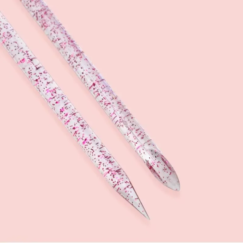 ชุดดูแลเล็บกลิตเตอร์สีชมพู 3 ชิ้น/ชุด - บัฟเฟอร์รูปหัวใจ, แท่งคริสตัล และตะไบสองด้านสำหรับตกแต่งเล็บและทำเล็บเท้า