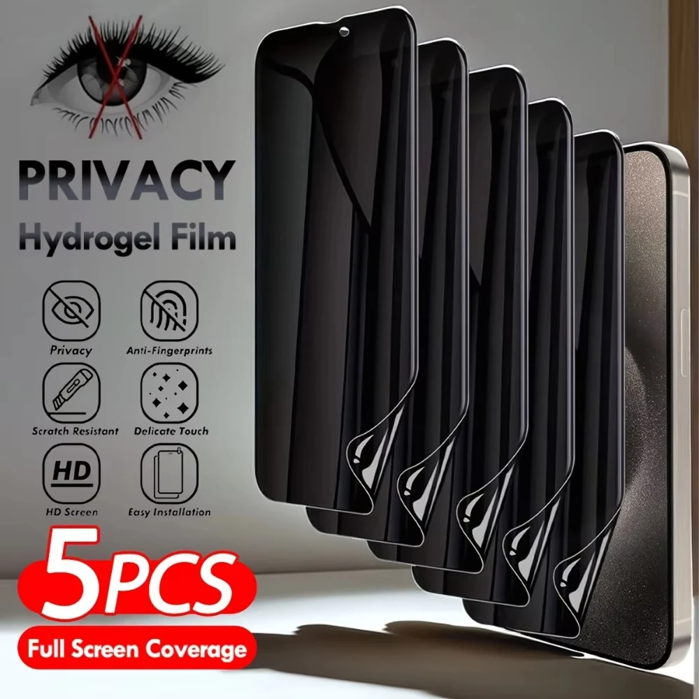 

1-5 шт. антишпионская гидрогелевая пленка для iPhone 17 Pro 16 15 14 13 12 11 Pro Max Air Plus XR XS защитная пленка для экрана не стекло