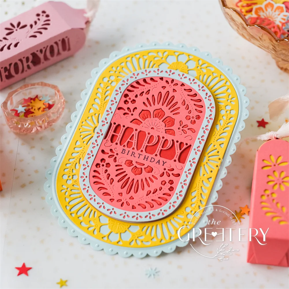 New Pretty Picado Banners Blooms Borders Metal Craft Cutting Dies Sentiment Clear Stamps DIY Scrapbook Paper Decoration Embossed