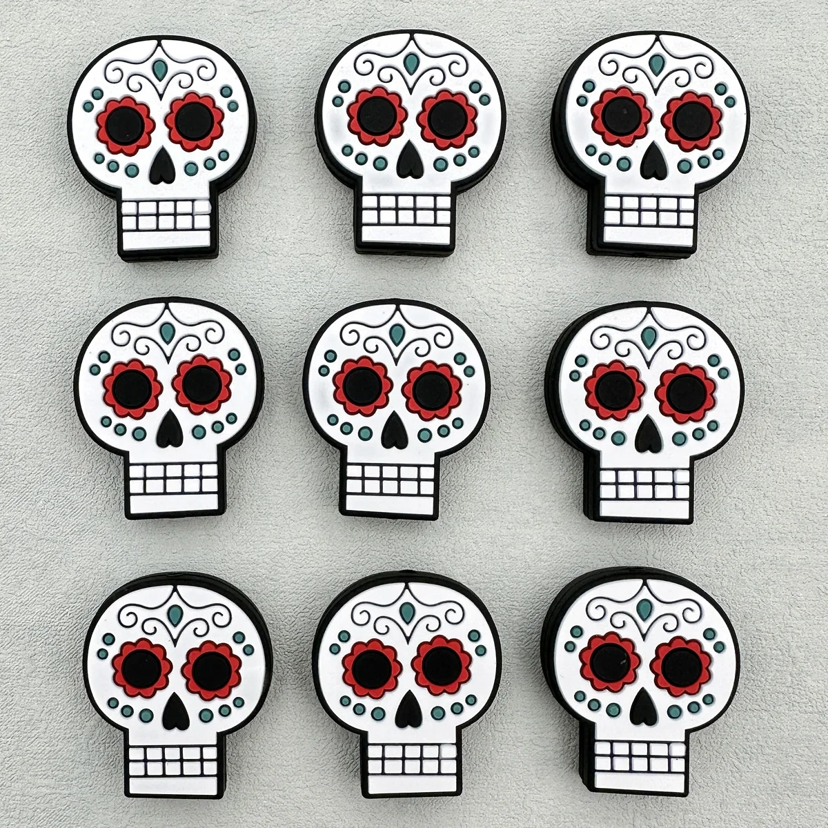 10PC Baby Silicone Beads Skull Face Bead Teether Beads Baby Toy DIY String Pen Bead Nipple Chain Jewelry Accessories Kawai Gifts