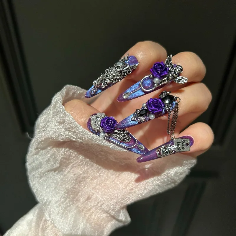 Pure hand-worn nail purple mysterious