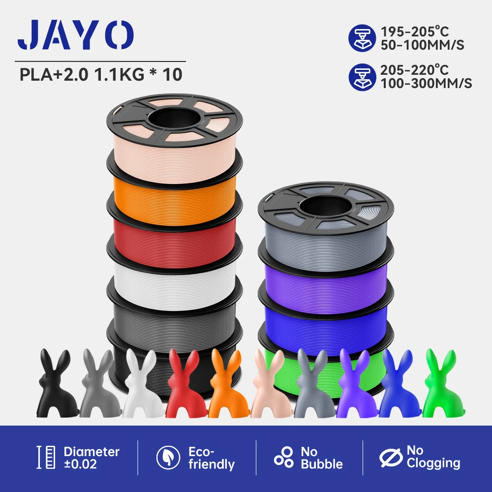 JAYO 10rolls pla+2.0 3d printer filament pla plus 1.75mm 3d drucker filament for 3D Printing Materials for 3D Printer&3D Pen