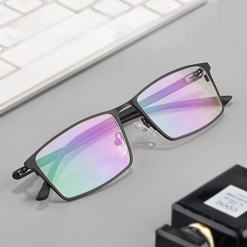 MOMOJA Business Full Frame Square Ultra Light Alloy Glasses Frame Optical Prescription Glasses Male P9850