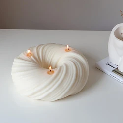 Donut Silicone Candle Mold Round Swirlcandle Candle Silicone Mold Donut Cake Baking Mould Handmade Plaster Epoxy Resin Molds