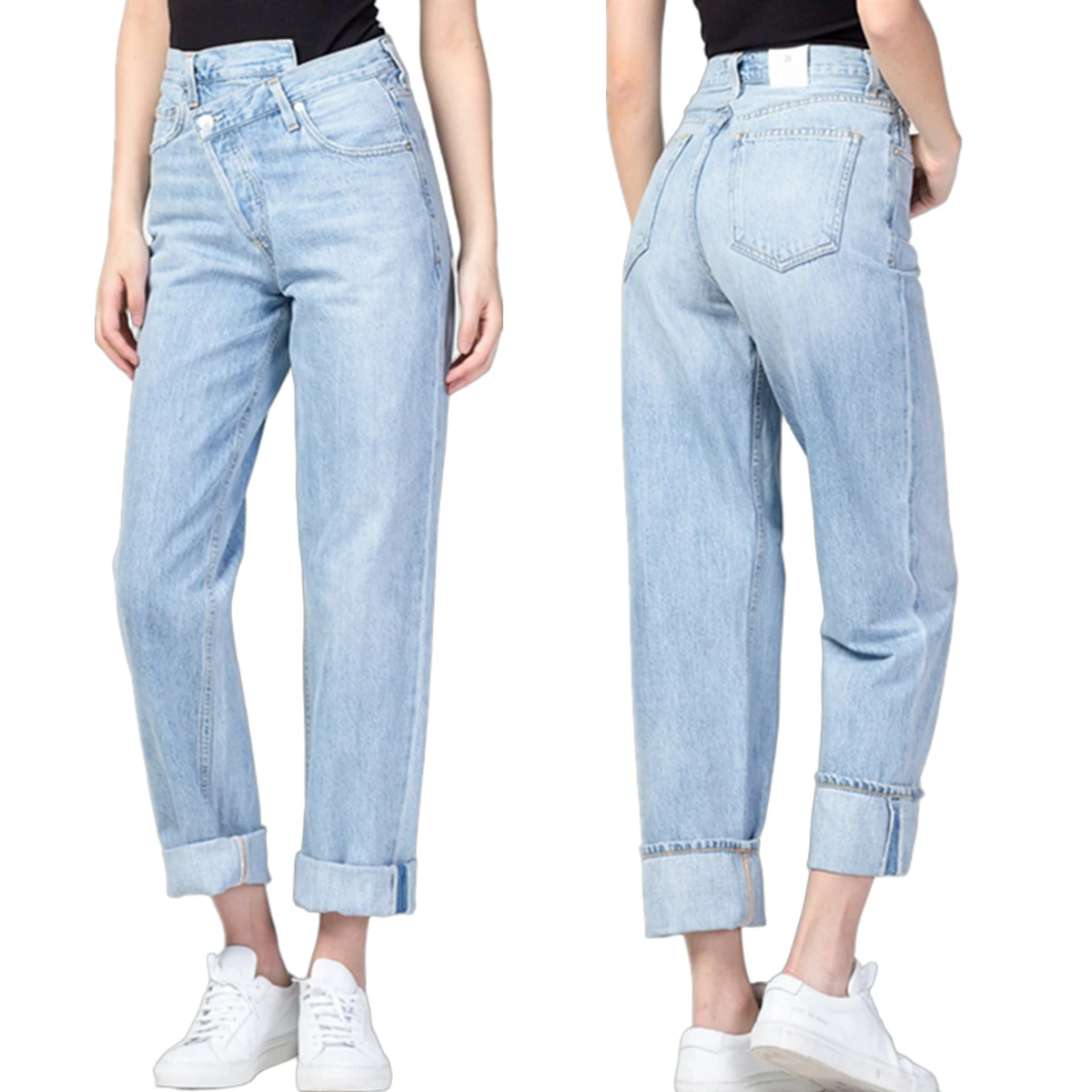 

Jenny&Dave 2026, британские модные винтажные светло-голубые прямые джинсовые брюки с завышенной талией, укороченные джинсы с высокой талией для женщин